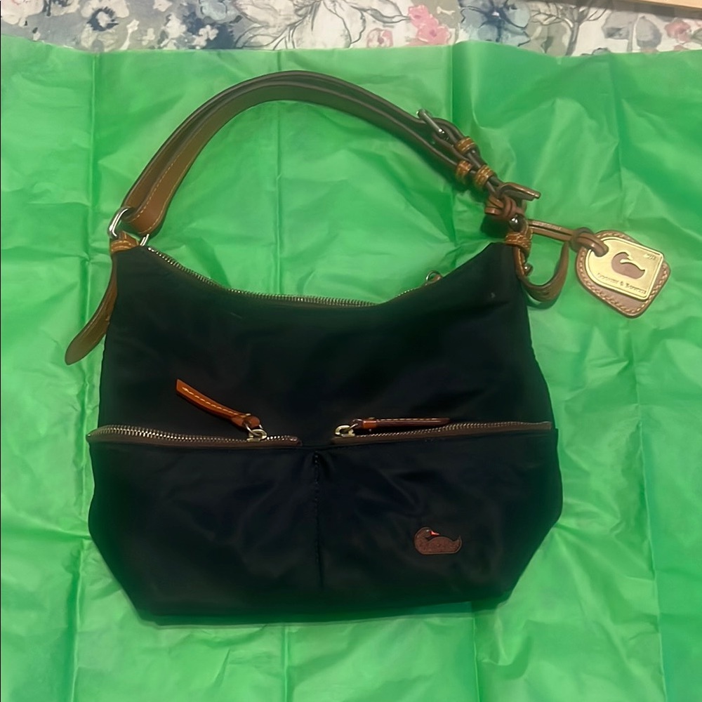 Dooney & Bourke Black and Brown Shoulder Bag